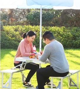 Outdoor <b>Table</b> and Outdoor Furniture General Use Aluminum <b>Folding</b> Picnic <b>Table</b> With Chairs SLH029 Outdoor Heights <b>Adjustable</b> Picn - Product Image 5
