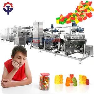 large capacity full equipment for soft fruit jelly candy gummy bear making machine production line