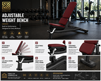 Banc de musculation réglable ZY, banc d'entraînement multi-angles, équipement de musculation robuste pour la remise en forme