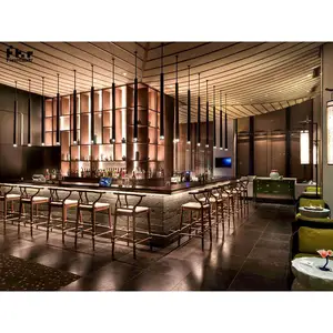 尼斯木框凳商业项目高品质椅子酒吧家具套装