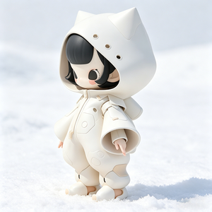 Statua in Resina da Collezione Ragazza con Cappuccio a Orecchie di <span class=keywords><strong>Gatto</strong></span>, Modello Decorativo Kawaii per Adulti, Confezionata - Product Image 2