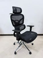 Chaise de bureau moderne en maille de haute qualité, robuste, réglable, pivotante, siège en tissu, base chromée, design ergonomique, faible MOQ