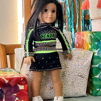 Nouveauté : Costume de pom-pom girl pour poupée de 18 pouces, uniforme de pom-pom girl pour filles, ensemble de déguisements fantaisie avec strass pour la danse de pom-pom girl