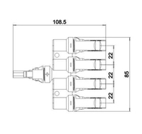 Connecteur solaire photovoltaïque multi-voies IP67 1500V 50A de type T avec certification CE pour l'interconnexion de câbles