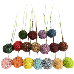 Yopin-2711 Boule de chrysanthème en plastique faite à la main, <span class=keywords><strong>d</strong></span>écoration <span class=keywords><strong>d</strong></span>'Halloween, fleurs artificielles en forme <span class=keywords><strong>d</strong></span>'<span class=keywords><strong>oignon</strong></span>, boules de fleurs individuelles - Product Image 4