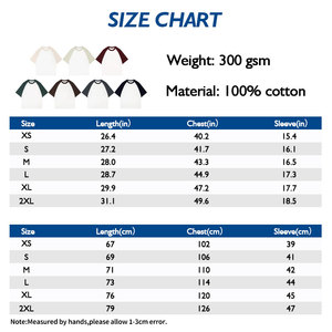 T-shirt à la mode Color Block 300gsm Premium Cotton Raglan Tee avec une ambiance jeune - Product Image 4