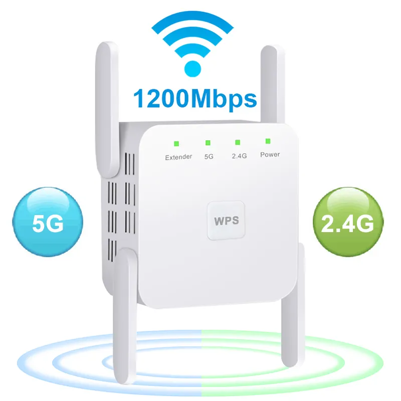 5Ghz 1200Mbps Router Wifi Booster 2.4G Wifi Long Range Extender 5G Wi-Fi Signal Amplifier Repeater Wireless WiFi Repeater
