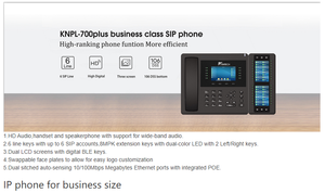 KNOOTECH-Téléphone IP intelligent, téléphone fixe sans fil, sans fil, écran sans fil pour bureau - Product Image 4