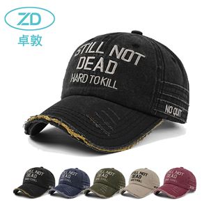 Cappellino da baseball vintage da uomo in cotone 100% lavato, con strisce e buchi, regolabile, modello Cross-border Washed Rap STILL NOT - Product Image 1