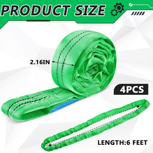 헤비 듀티 폴리에스터 리깅 리프팅 스트랩 6ft 끝없는 수직 리프트 슬링 호이스트 견인 화물 2.4 톤 초커 - Product Image 2