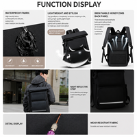 Sac à dos multifonctionnel pour ordinateur portable, bandoulière incurvée, sac étanche de grande capacité, design unisexe