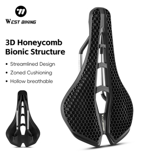 WEST BIKING <span class=keywords><strong>Selle</strong></span> de vélo en TPE alvéolé respirante, coussin creux, siège de vélo absorbant les chocs, <span class=keywords><strong>selle</strong></span> confortable pour le cyclisme sur route et <span class=keywords><strong>VTT</strong></span> - Product Image 1