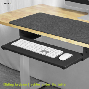 Kẹp khay bàn phím dài màu đen 601mm Sản phẩm tiện dụng có thể tháo rời dưới phụ kiện bàn đứng có thể điều chỉnh - Product Image 5