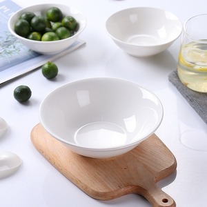 Bols en <span class=keywords><strong>porcelaine</strong></span> blanche toutes tailles, lignes concentriques simples et fines, finition lisse et brillante sous l'underglaze, sans BPA, étanches et écologiques - Product Image 5