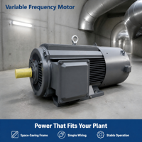 Variateur de fréquence industriel triphasé pour moteur AC avec système de contrôle PLC, boîtier en fonte, moteur à induction AC