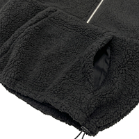 Vente en gros – Nouvelle collection : Sweat à capuche zippé mi-long pour homme, coupe ample, en polaire noire épaisse, idéal pour l'automne et l'hiver, motif uni, haute qualité, design exclusif.