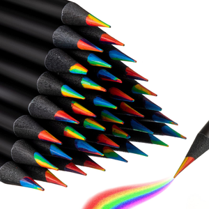 Lápices de Colores de Madera Negra Personalizados de Fábrica NOVISON, Juego de 48/72/120, Caja de Papel Soluble para Dibujo Personalizado - Product Image 1