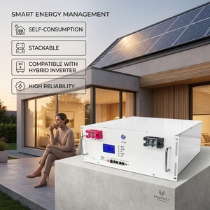 Système de stockage d'énergie <span class=keywords><strong>solaire</strong></span> intelligent BMS 10kWh 15kWh 51.2V LiFePO4 pour la consommation domestique et les systèmes photovoltaïques - Product Image 1
