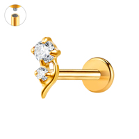 Lot de Piercings Labret en Titane F136 avec Zircon pour Lèvre, Cartilage et Oreille – Bijoux de Corps pour Mariage