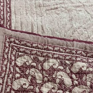 Lo último en edredón Kantha con estampado de bloques a mano indio, colcha hecha a mano de algodón orgánico, colcha Kantha Bohemia Hippie, colcha acolchada Kantha - Product Image 1