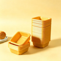 Nouvelles barquettes en plastique pour gâteaux de lune, boîtes d'emballage pour biscuits, inserts en PP à cavités carrées, barquettes épaissies pour desserts et produits de boulangerie