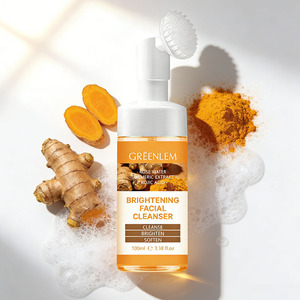 Espuma Limpiadora <span class=keywords><strong>Facial</strong></span> de Cúrcuma Orgánica, Limpieza Profunda, Hidratante, Control de Grasa, Cepillo Limpiador Mineral Líquido - Product Image 2