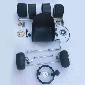 Kit complet de châssis de karting DIY personnalisé avec suspension <span class=keywords><strong>avant</strong></span>, essieu arrière, direction, pneus de 5 pouces et siège - Product Image 1