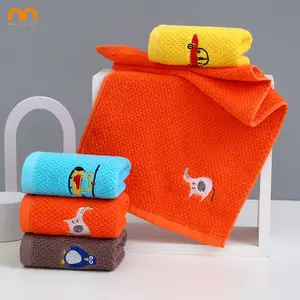 custom logo 25*50cm kid towel 100% cotton towel blue yellow soft hand towel for child