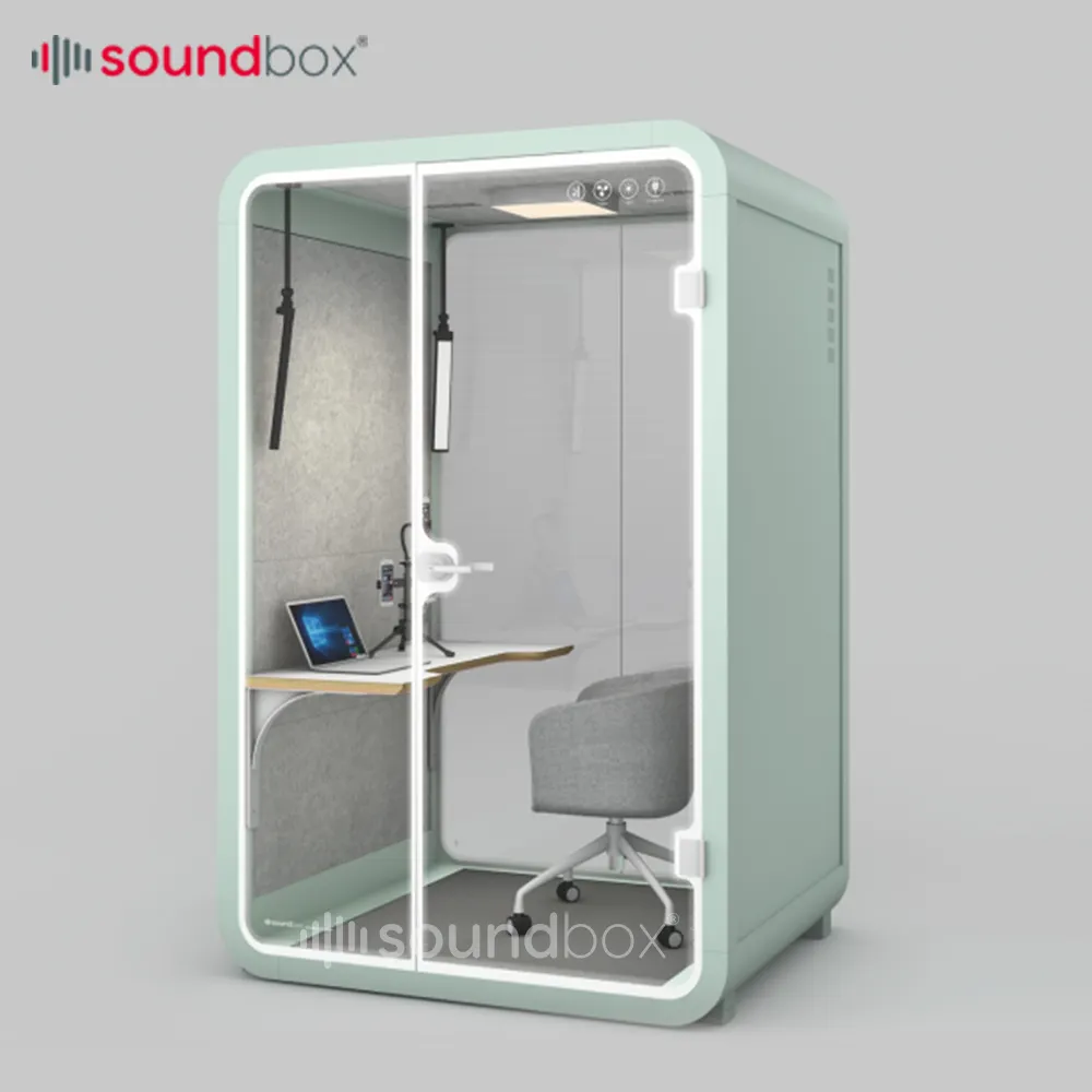 Acoustic Phone Pod Moderne Büro kabine 2-Sitzer Telefonzelle Private Call Booth mit Belüftung