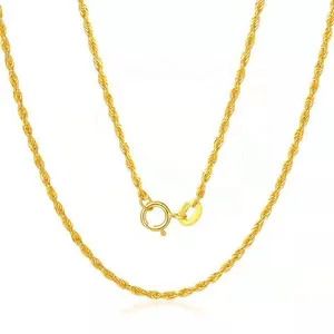 Xinfly Großhandel Au750 Goldkette 18 Karat Solid Gold Seil kette 17-18 Zoll 1,0mm Pure Gold Schmuck Twist Chain Halskette