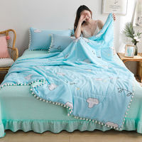 Couette d'été unie style coréen, couette rafraîchissante pour climatisation, ensemble de literie d'été