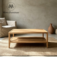 Table basse rectangulaire en chêne, style français contemporain, moderne, antique, vintage, classique, pour salon, hôtel, mobilier d'hôtel