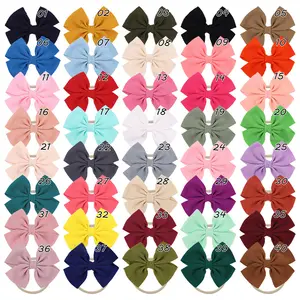 Bulk Wholesale Super Soft Traceless Baby Girl Headbands Bow Knot Nylon Kids Headband