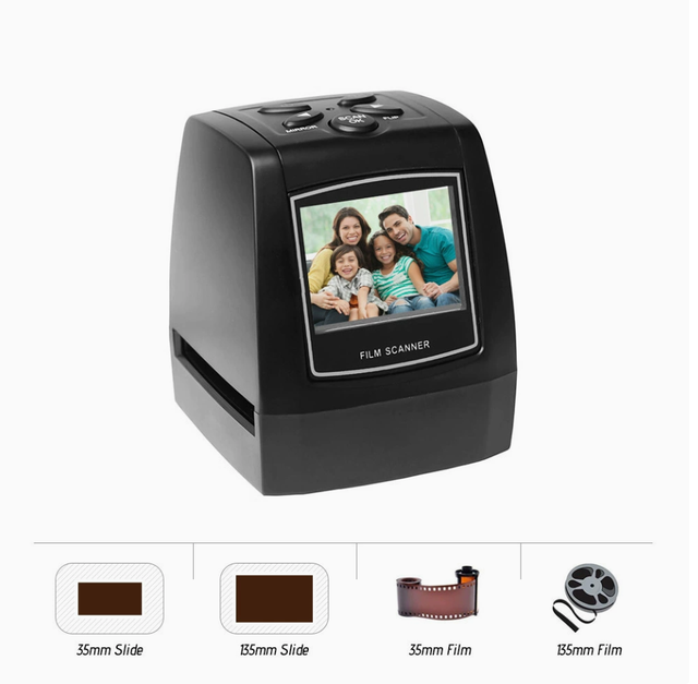 35/135mm USB Photo Scanner with Film Negative and Slide Scanning Capabilities and a 2.36-inch LCD Screen