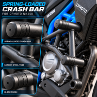 Barre de protection moteur à ressort pour moto CFMOTO 250NK en acier au carbone, pare-chocs latéral anti-collision