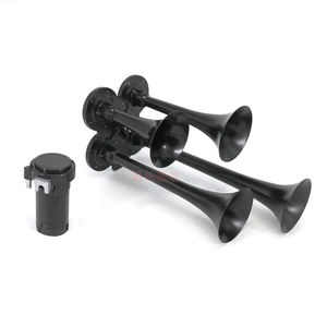 Système de klaxon à air <span class=keywords><strong>quad</strong></span> 12V complet avec compresseur 120+dB Super fort pour voitures, camions et bateaux lourds - Product Image 4