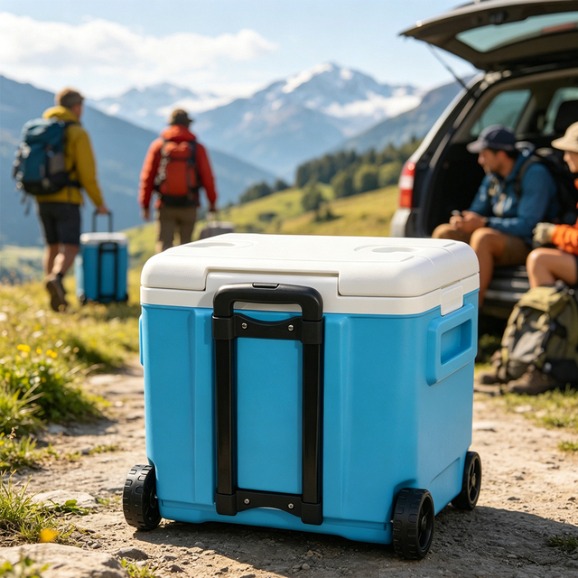 30L Wheeled Insulated Cooler Box - Portable Rolling Cooling for Road Trip  Picnic