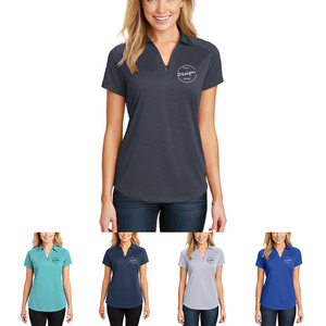 T-shirt de <span class=keywords><strong>golf</strong></span> OEM personnalisé en gros pour femme, col en V, décontracté, à manches courtes, en jersey tricoté respirant, couleur unie, polyester et élasthanne - Product Image 4