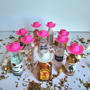 Adorables Sombreros de Vaquera de Plástico Rosa para Decoración de Bebidas, Juguetes, Mini Sombreros de Vaquera para Despedidas de Soltera - Product Image 3