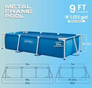<span class=keywords><strong>Piscina</strong></span> Rectangular Inflable de PVC para Exteriores, <span class=keywords><strong>Piscina</strong></span> Grande para Jardín, para Entretenimiento Familiar - Product Image 2