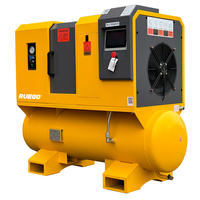 Compresseur d'air rotatif à vis VSD 4-en-1 avec sécheur intégré 10HP/20HP 8 bars, pompe à air Baosi, PLC 380V, refroidi par air, lubrifié