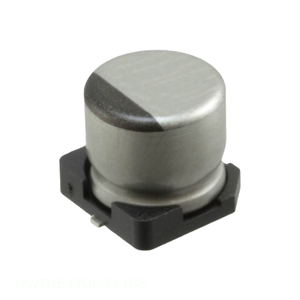 Condensateur SMD à montage en surface, canal fabricant, CAP ALUM 47UF 20% 25V, 47 uF UWD1E470MCL1GS - Product Image 1