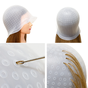 หมวกย้อมผมซิลิโคนพร้อมตะขอสำหรับมืออาชีพใช้ซ้ำได้เครื่องมือย้อมสีผมสำหรับร้านเสริมสวยผู้ชายผู้หญิง - Product Image 2