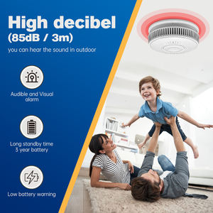 בודק אזעקת עשן פוטואלקטרי נייד עצמאי En 14604 סוללת גלאי עשן אלחוטי ל-10 שנים - Product Image 3