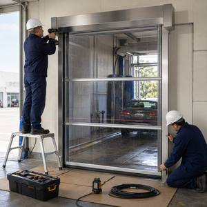Porte rapide en PVC transparente sur mesure pour station de lavage automobile, atelier de detailing - Product Image 5
