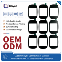 Panneaux de membrane en acrylique et polycarbonate personnalisés Baiyao avec superposition graphique tactile frontale pour panneau de commande - Service de découpe