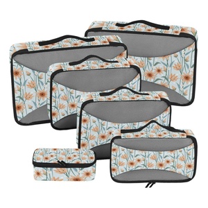 Lot de 8 cubes de rangement personnalisés motif Hibiscus Hawaïen pour bagages de voyage et valises, ensemble de voyage à main - Product Image 3