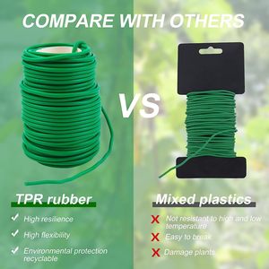 <span class=keywords><strong>Attache</strong></span> torsadée longue à revêtement souple Type <span class=keywords><strong>d</strong></span>étachable de cravate en nylon pour plantes de jardin à usages multiples - Product Image 6