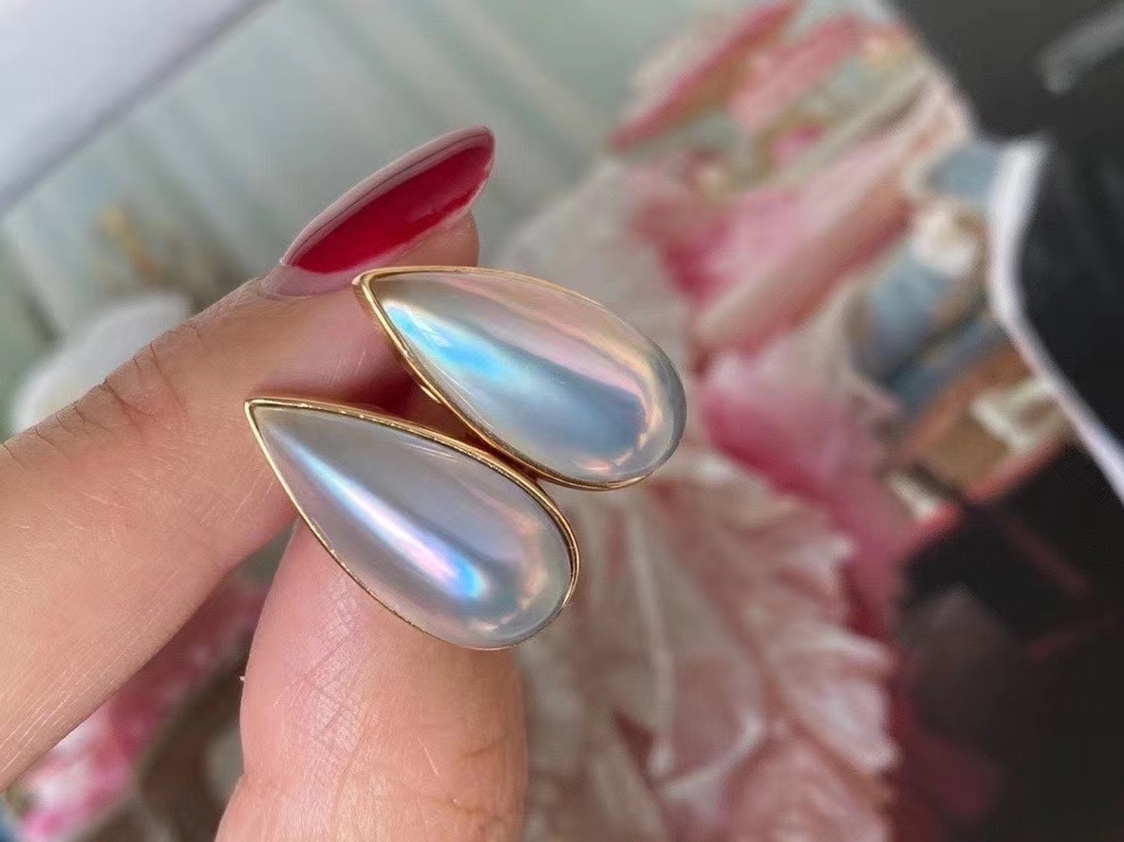 Exclusiva tecnología importada de las mujeres de la gota pendiente, pendiente de conjunto con perlas