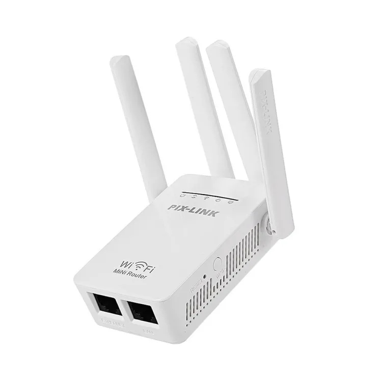 Router Repeater Jangkauan WiFi 300Mbps, Router Nirkabel Mini LV-WR09 PIX-LINK Kualitas Tinggi